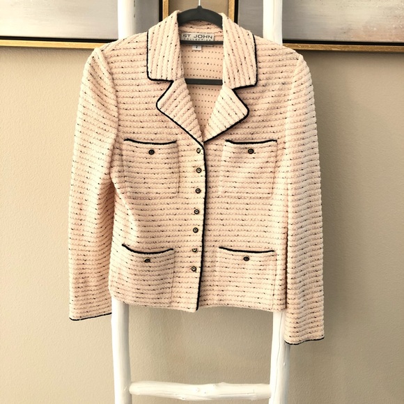 St. John Jackets & Blazers - St. John collection blush pink tweed blazer